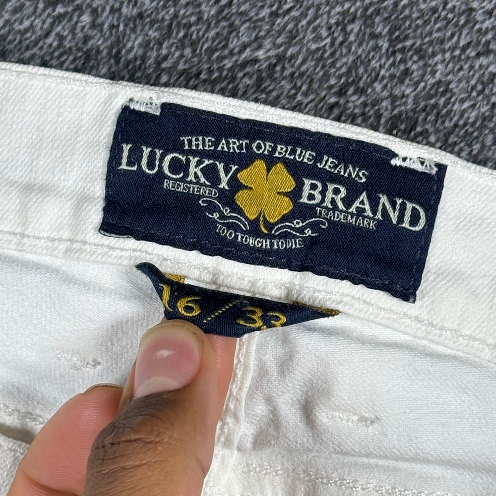 Lucky Brand Sofia Capri Jeans White Denim Cropped Pants Size 16/33 - Picture 2 of 12